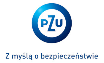 logo PZU z napisem z myślą o bezpieczeństwie